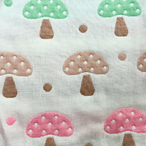 Manta para bebé Boucle Home 100 % algodón de 6 capas, doble cara con estampado de hongos, 89 x 100 cm
