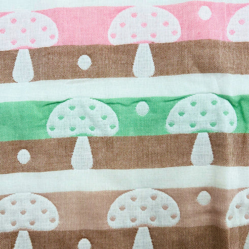 Manta para bebé Boucle Home 100 % algodón de 6 capas, doble cara con estampado de hongos, 89 x 100 cm
