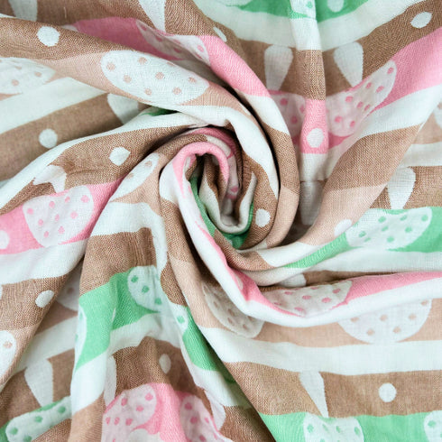 Manta para bebé Boucle Home 100 % algodón de 6 capas, doble cara con estampado de hongos, 89 x 100 cm