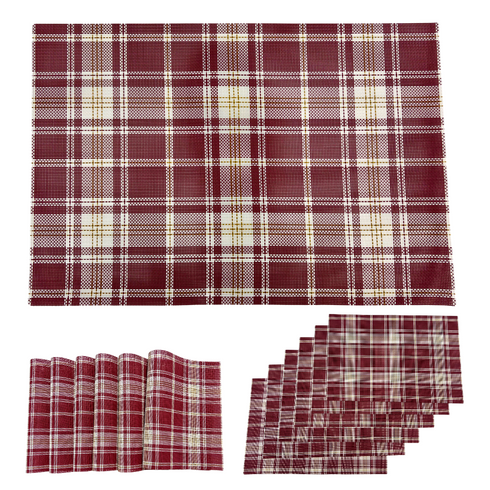 Red Plaid Placemat (Set of 6)