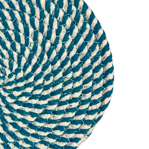 Blue and White Hot Pads 7" Round