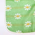 Manta de bebé verde y blanca con margaritas | 100 % algodón | 6 capas | 89 x 100 cm