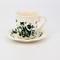 Tea Cup with Saucer | Vintage Green Flowers Design