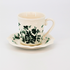 Tea Cup with Saucer | Vintage Green Flowers Design