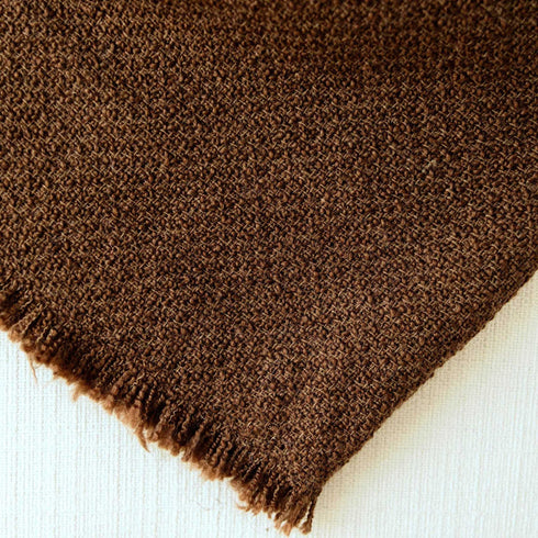 Brown Woolen Tweed Throw Blanket 57" x 70" +1" Fringe