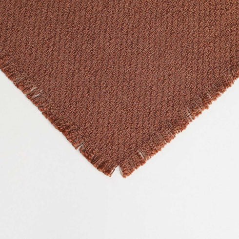 Brown Woolen Tweed Throw Blanket 57" x 70" +1" Fringe