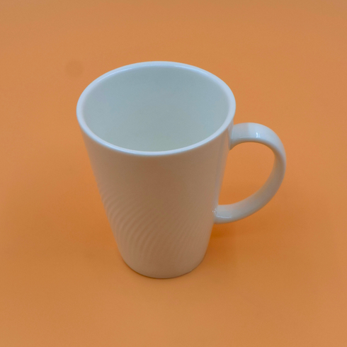 Straight White Ceramic Cup