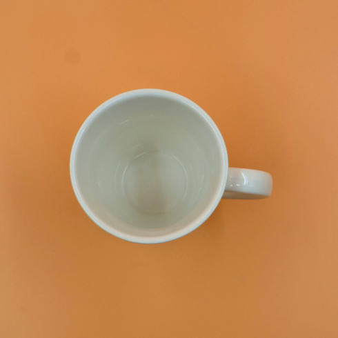 Straight White Ceramic Cup