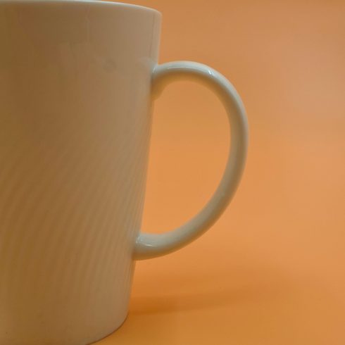 Straight White Ceramic Cup