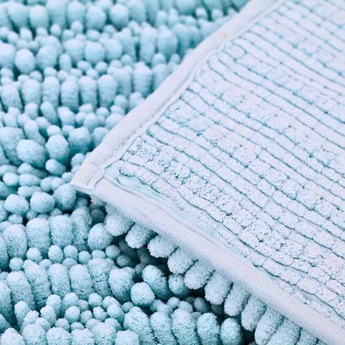 Colored Light Blue Chenille Bathroom Mat | 19.7"x31.5"