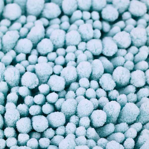 Colored Light Blue Chenille Bathroom Mat | 19.7"x31.5"