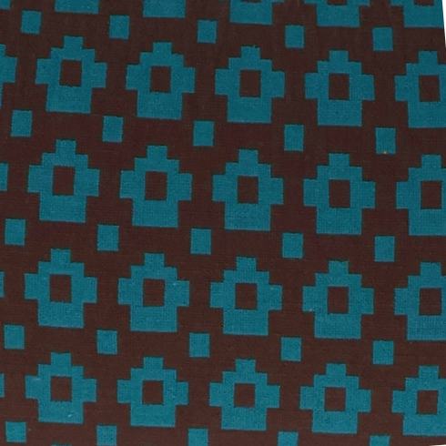 Blue and Brown Geometric Shape Throw Pillow