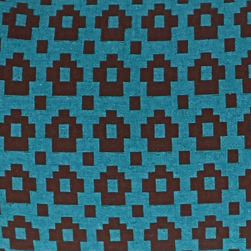 Blue and Brown Geometric Shape Throw Pillow