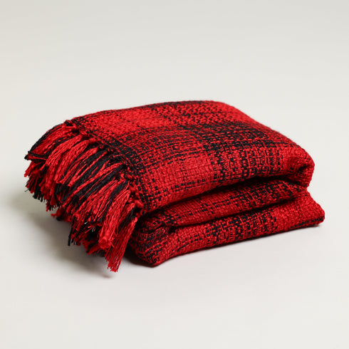 red plaid throw blankets