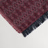 Maroon jacquard geometric patterned throw blanket with fringe