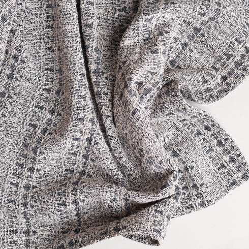 jacquard boucle folded throw blanket designer black and white textured