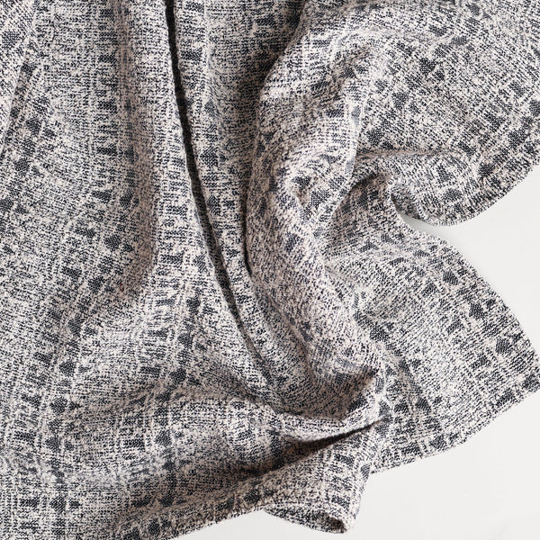 jacquard boucle folded throw blanket designer black and white textured