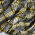 Unique designer throw blanket, yellow white and black plaid