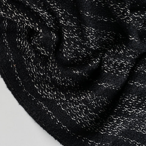 Comfy Boucle Textured White and Black Throw Blanket