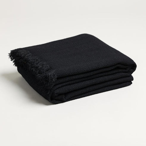 SIMPLE PLAIN STRETCH COTTON THROW BLANKET - Boucle Home