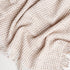fall plaid beige colored throw blanket with colored fringe on each side