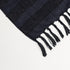 TEXTURED NAVY CHENILLE STRIPED THROW BLANKET - Boucle Home