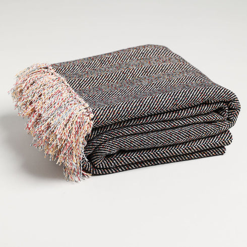 Our Acrylic small herringbone blanket throw