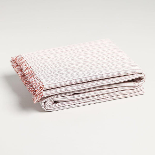 Pink Striped Blanket | 51" X 73" +1.5" FRINGE