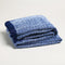 blue fuzzy blanket textured throw blanket with fringe