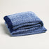 blue fuzzy blanket textured throw blanket with fringe