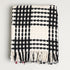 Elegant Cream and Black Plaid Throw - 45% Wool, 55% Polyester
