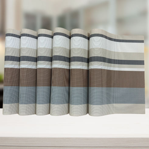 Beige, Blue, and White Placemat - (Set of 6)