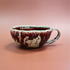 Maroon and Grey Ceramic Cup
