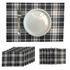 White and Black Plaid Placemats - (Set of 6)