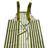 Green Apron with White Stripes and 2 Pockets | Adjustable Neck Strap