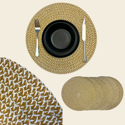 15" Round Woven Placemats (Set of 6)