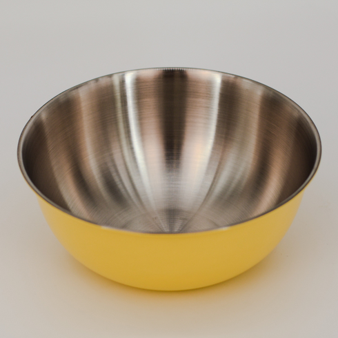 Yellow Stainless Steel Bowl and Strainer