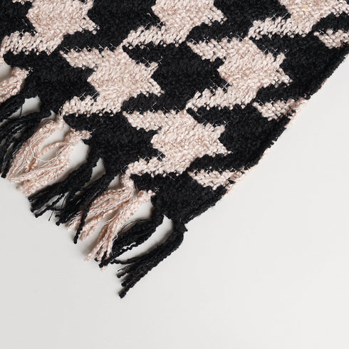 CHUNKY BIG HOUNDSTOOTH THROW BLANKET - Boucle Home