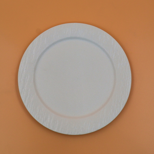 Textured White Ceramic Plate