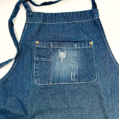 Denim Apron with Pockets | Adjustable Neck Strap