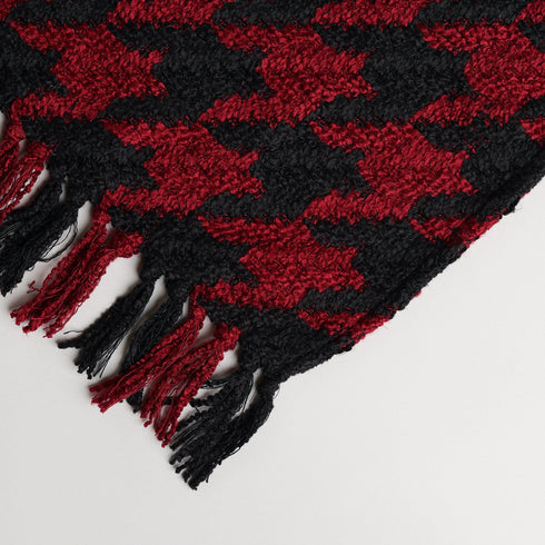 CHUNKY BIG HOUNDSTOOTH THROW BLANKET - Boucle Home