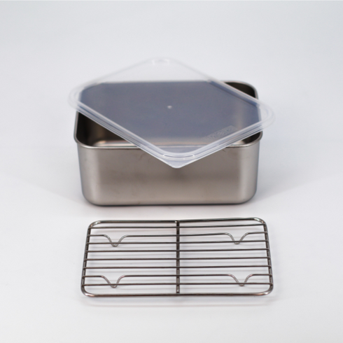 Stainless Steel Food Storage Container with Rack