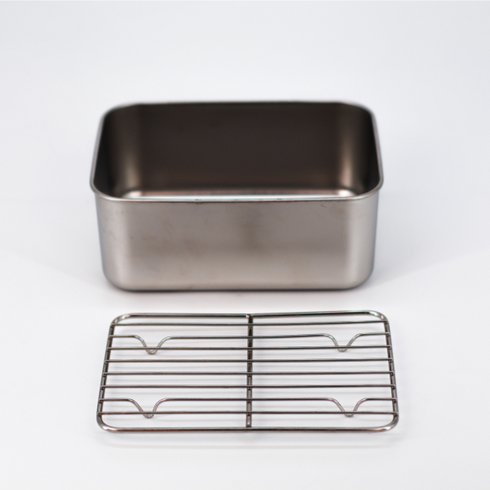 Stainless Steel Food Storage Container with Rack