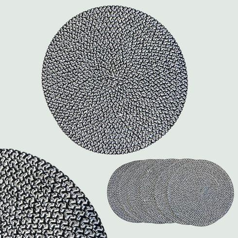 Black and White Round Placemat (Set of 6)