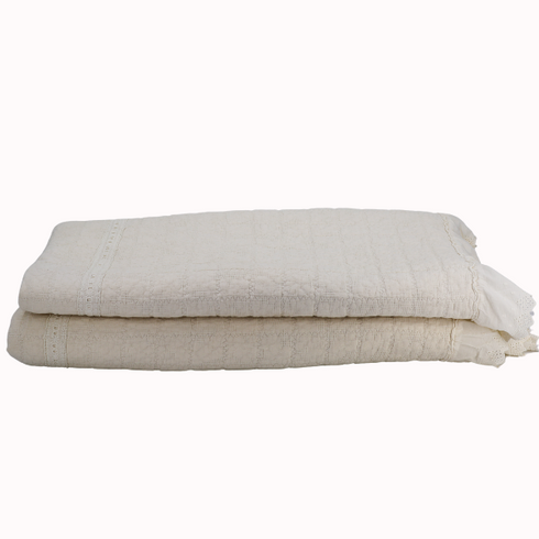 White Bed Set with 2 Pillow Shams (King)