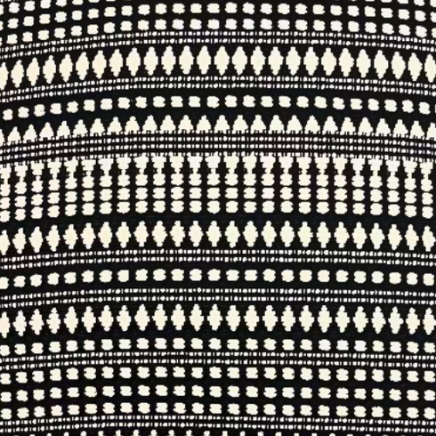 Black and White Geometric Striped Throw Pillow