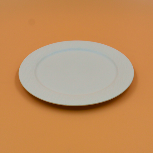 Textured White Ceramic Plate