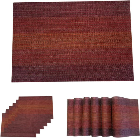 Maroon Orange Placemat (Set of 6)