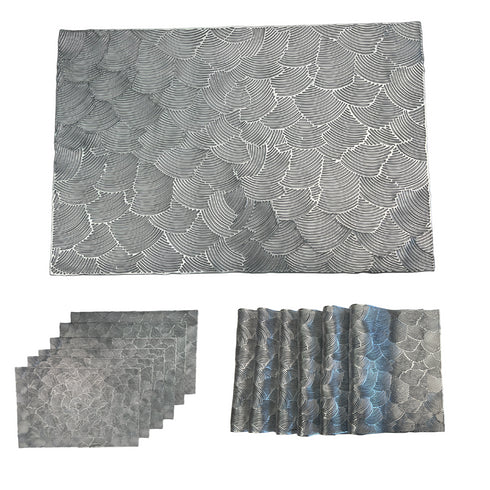 Plastic Placemats - Wave Design (Set of 6)