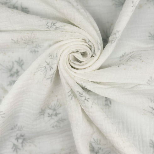 Diseño de flores verdes tranquilas | Manta para bebé 100 % algodón | 99 x 99 cm